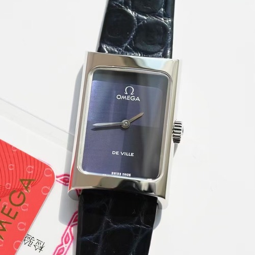 Omega De Ville Rectangular Quartz 오메가 드 빌 클래식 드레스워치 쿼츠 여성 네이비무광 17.35mm(러그 제외)