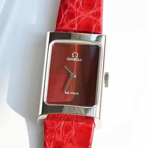 Omega De Ville Rectangular Quartz 오메가 드 빌 클래식 드레스워치 쿼츠 여성 레드유광 17.35mm(러그 제외)