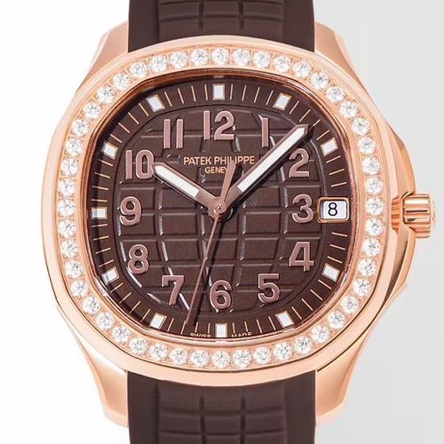 Patek Philippe Aquanaut Luce 5268R Diamond Bezel Automatic Watch 파텍필립 아쿠아넛 루체 5268R 다이아 베젤 오토매틱 브라운다이얼 38.8mm
