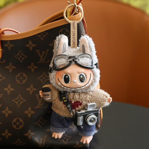 라부부 LABUBU 백참 17cm  봉제 인형 가방참 키링 소프트 PVC 캐릭터 장식 6모델