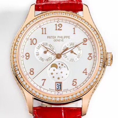 PATEK PHILIPPE Complications Annual 4947R·4947G 파텍필립 컴플리케이션 애뉴얼 캘린더 문페이즈 여성용 레드벤드 38mm