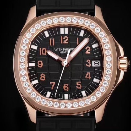 Patek Philippe Nautilus Ladies Diamond Bezel Automatic 35.2mm 파텍필립 노틸러스 여성 다이아 로즈골드베젤 블랙다이얼 35.2mm