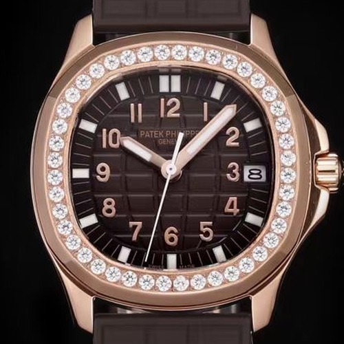 Patek Philippe Nautilus Ladies Diamond Bezel Automatic 35.2mm 파텍필립 노틸러스 여성 다이아 로즈골드베젤 브라운다이얼 35.2mm