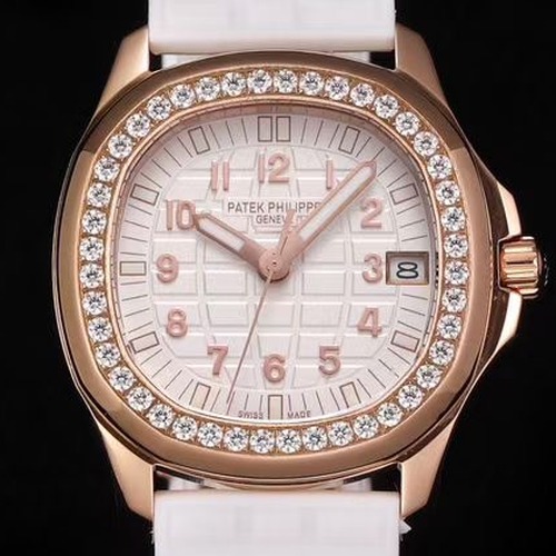 Patek Philippe Nautilus Ladies Diamond Bezel Automatic 35.2mm 파텍필립 노틸러스 여성 다이아 로즈골드베젤 화이트다이얼 35.2mm