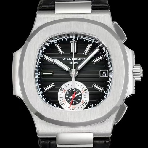 Patek Philippe Nautilus 5980 Chronograph 파텍필립 노틸러스 5980 크로노그래프 블랙다이얼 가죽밴드 40.5mm