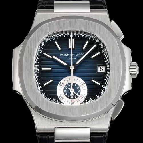 Patek Philippe Nautilus 5980 Chronograph 파텍필립 노틸러스 5980 크로노그래프 네이비다이얼 가죽밴드 40.5mm