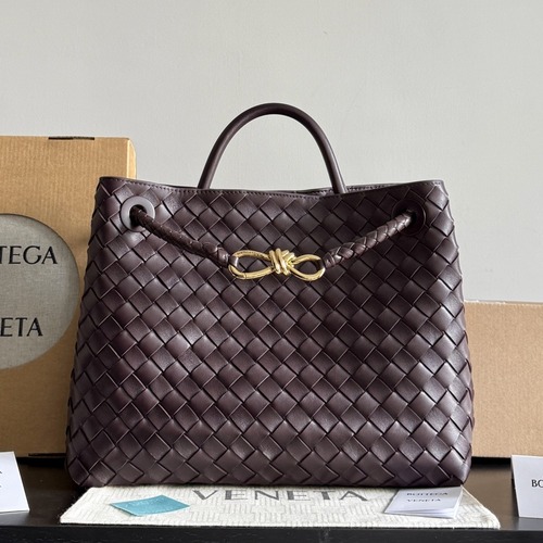 BOTTEGA VENETA  Andiamo Intrecciato 보테가베네타 안디아모 인트레치아토 레더 탑핸들 미디엄백 버건디 32cm