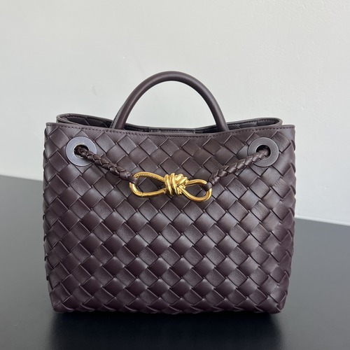 Bottega Veneta  Andiamo Intrecciato Leather 보테가 베네타 안디아모 스몰 인트레치아토 탑핸들백 버건디 25cm