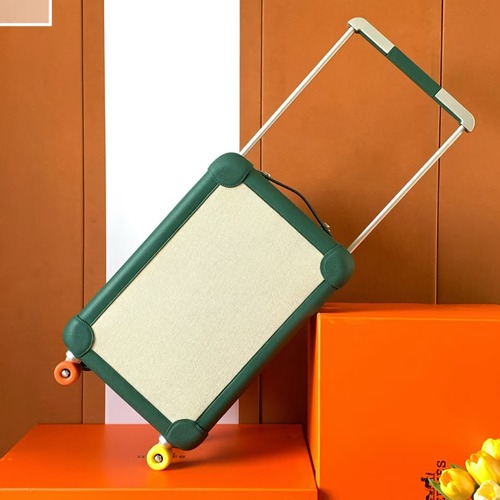 Hermes RMS Signature Cabin Trolley Green RMS 에르메스 시그니처 캐빈 그린 가죽 트롤리 캐리어 (주문제작)미러급 33×55×20cm