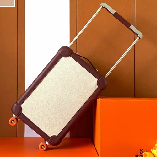 Hermes RMS Signature Cabin Trolley Green RMS 에르메스 시그니처 캐빈 그린 가죽 트롤리 캐리어 (주문제작)미러급 다크브라운 33×55×20cm