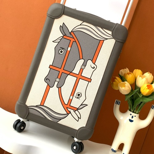 Hermes RMS Signature Cabin Trolley Green RMS 에르메스 시그니처 캐빈 그린 가죽 트롤리 캐리어 (주문제작)미러급 카키 33×55×20cm