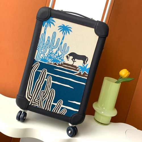 Hermes RMS Signature Cabin Trolley Green RMS 에르메스 시그니처 캐빈 그린 가죽 트롤리 캐리어 (주문제작)미러급 블랙 33×55×20cm
