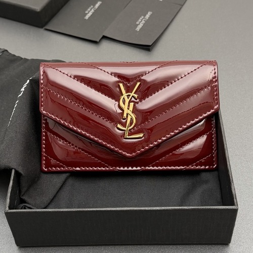 Saint Laurent Matelassé Envelope Leather Chain Card Wallet 생로랑 마틀라쎄 엔벨로프 가죽 플랩 체인 카드지갑 13cm