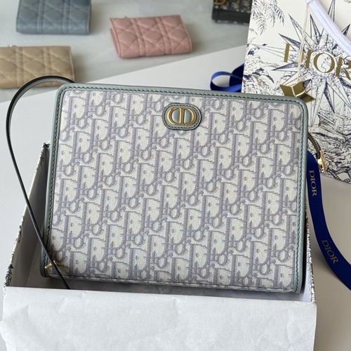 Dior Oblique Zip Pouch with Strap 디올 오블리크 지퍼 파우치 스트랩 클러치 26cm