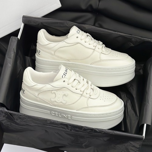 CELINE Triomphe 셀린느 트리옹프 캔버스 키높이 스니커즈 트리옹프 플랫폼 스니커즈 화이트 굽높이 7cm