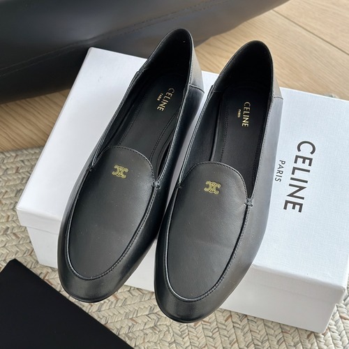 CELINE JACNO Slip-On Sneakers 셀린느 자크노 캔버스 레더 트리밍 슬립온 스니커즈 블랙 1cm
