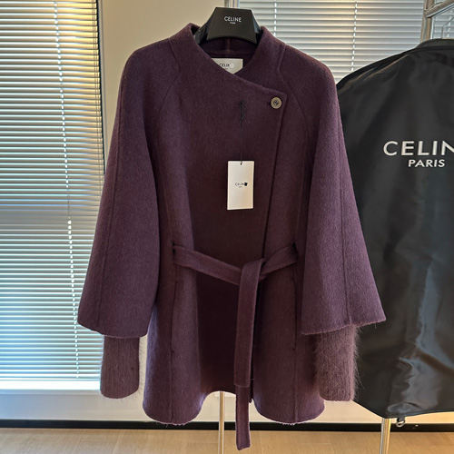 Celine Paris Belted Wool Cashmere Coat 셀린느 파리 울 캐시미어 벨트 코트 그레이