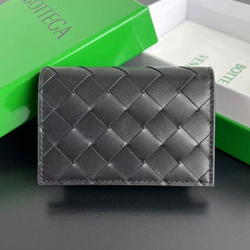 Bottega Veneta Intrecciato Flap Card Case 보테가 베네타 인트레치아토 플랩 카드 케이스 블랙 11cm