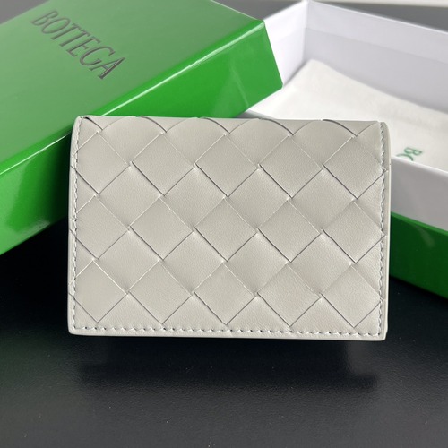 Bottega Veneta Intrecciato Flap Card Case 보테가 베네타 인트레치아토 플랩 카드 케이스 그레이 11cm