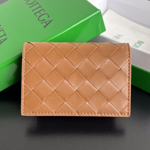 Bottega Veneta Intrecciato Flap Card Case 보테가 베네타 인트레치아토 플랩 카드 케이스 브라운 11cm
