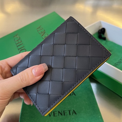 Bottega Veneta Intrecciato Business Card Case 보테가 베네타 인트레치아토 비즈니스 카드 케이스 (740282VCPQ33724) 블랙/옐로우 11cm