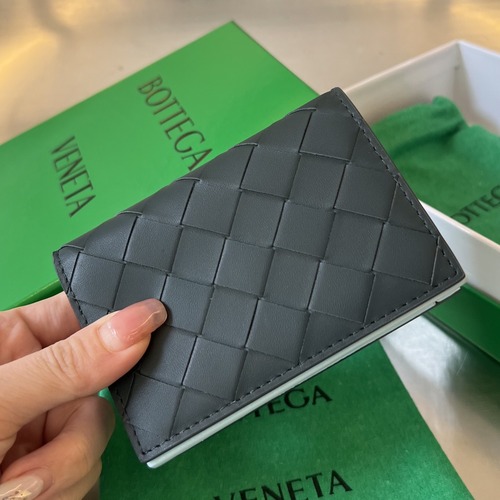 Bottega Veneta Intrecciato Business Card Case 보테가 베네타 인트레치아토 비즈니스 카드 케이스 (740282VCPQ33724) 블랙/스카이 11cm