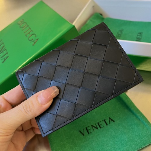 Bottega Veneta Intrecciato Business Card Case 보테가 베네타 인트레치아토 비즈니스 카드 케이스 (740282VCPQ33724) 블랙/오렌지 11cm