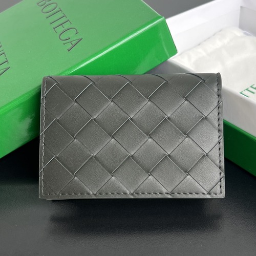 Bottega Veneta Intrecciato Business Card Case 보테가 베네타 인트레치아토 비즈니스 카드 케이스 (740282VCPQ33724) 다크그레이/민트 11cm