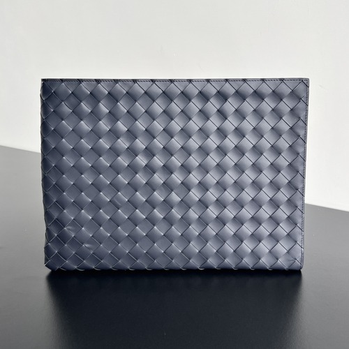 Bottega Veneta Intrecciato Document Case with Wristlet 보테가 베네타 인트레치아토 도큐먼트 케이스 732638V2E418803 다크그레이/옐로우 33cm