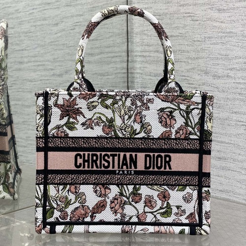 Dior Book Tote Small Embroidered Toile 디올 북 토트 스몰 트왈 드 주이 핑크 자수 토트백 26cm