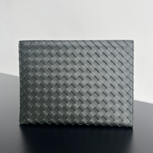 Bottega Veneta Intrecciato Document Case with Wristlet 보테가 베네타 인트레치아토 도큐먼트 케이스 732638V2E418803 그레이/L카키 33cm