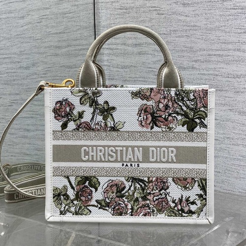 Dior Book Tote Small Embroidered Toile 디올 북 토트 스몰 트왈 드 주이 카키&버건디 자수 토트백 26cm