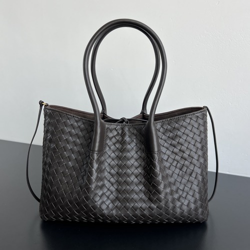 BOTTEGA VENETA Pinacoteca Reversible Intrecciato Tote Bag 보테가 베네타 피나코테카 리버서블 인트레치아토 토트백 854371V5AG12367 다크브라운 (양면) 34cm
