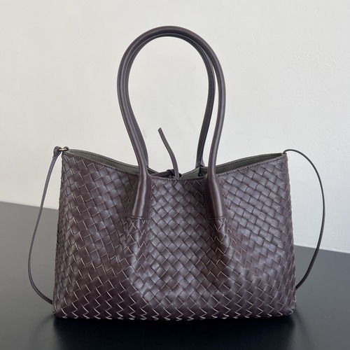 BOTTEGA VENETA Pinacoteca Reversible Intrecciato Tote Bag 보테가 베네타 피나코테카 리버서블 인트레치아토 토트백 854371V5AG12367 버건디 (양면) 34cm