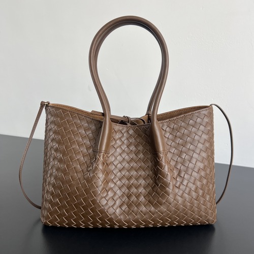 BOTTEGA VENETA Pinacoteca Reversible Intrecciato Tote Bag 보테가 베네타 피나코테카 리버서블 인트레치아토 토트백 854371V5AG12367 브라운 (양면) 34cm