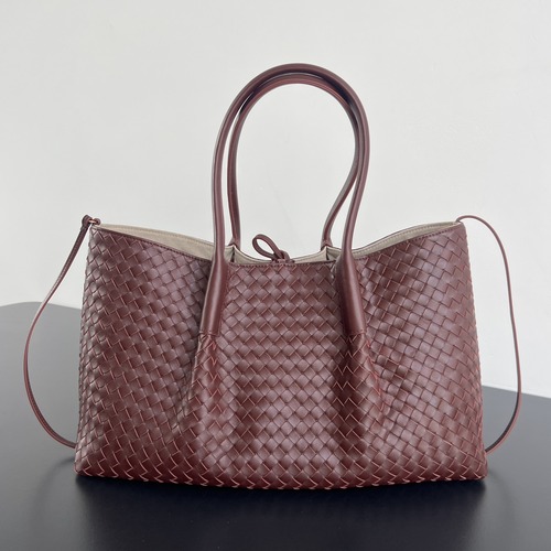 BOTTEGA VENETA Large Pinacoteca Intrecciato 보테가 베네타 라지 피나코테카 인트레치아토 리버서블 토트백 817166V5AG12363 버건디(양면) 43cm