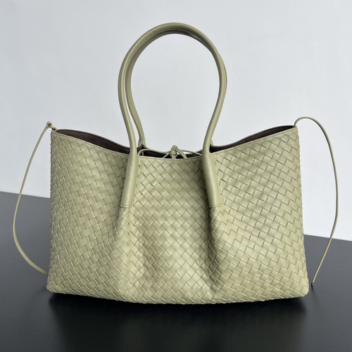 BOTTEGA VENETA Large Pinacoteca Intrecciato 보테가 베네타 라지 피나코테카 인트레치아토 리버서블 토트백 817166V5AG12363 세이지 그린 바디(양면) 43cm