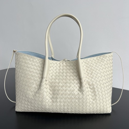 BOTTEGA VENETA Large Pinacoteca Intrecciato 보테가 베네타 라지 피나코테카 인트레치아토 리버서블 토트백 817166V5AG12363 오프화이트(양면) 43cm