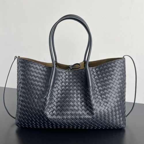 BOTTEGA VENETA Large Pinacoteca Intrecciato 보테가 베네타 라지 피나코테카 인트레치아토 리버서블 토트백 817166V5AG12363 딥 네이비(양면) 43cm