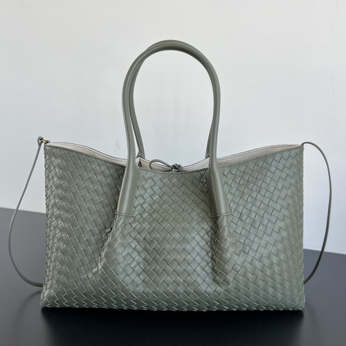 BOTTEGA VENETA Large Pinacoteca Intrecciato 보테가 베네타 라지 피나코테카 인트레치아토 리버서블 토트백 817166V5AG12363 세이지 그린(양면) 43cm