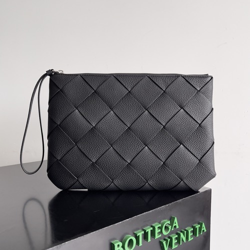Bottega Veneta Intrecciato Small Zip Pouch 보테가 베네타 인트레치아토 스몰 집 파우치 블랙 33cm