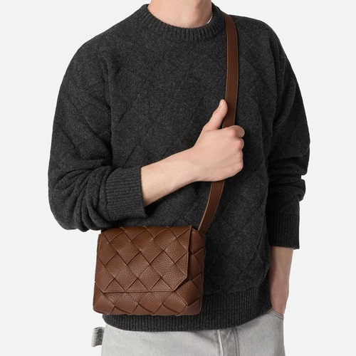 Bottega Veneta Diago Intreccio Smooth Leather Cross-body Bag 보테가 베네타 디아고 인트레치오 스무스 레더 크로스백 브라운 22.5cm