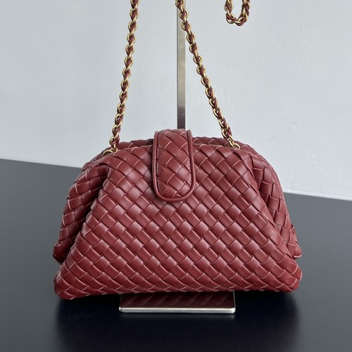 Bottega Veneta Small Lauren 1980 보테가 베네타 스몰 로렌 1980 인트레치아토 클러치 버건디레드 27cm