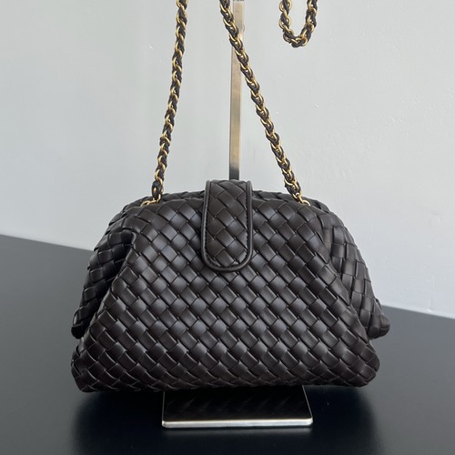 Bottega Veneta Small Lauren 1980 보테가 베네타 스몰 로렌 1980 인트레치아토 클러치 다크브라운 27cm