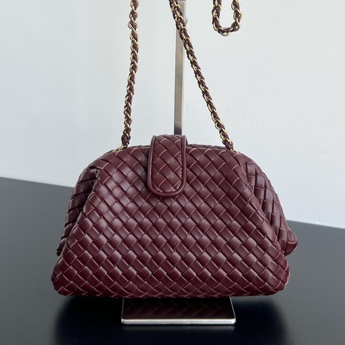 Bottega Veneta Small Lauren 1980 보테가 베네타 스몰 로렌 1980 인트레치아토 클러치 버건디 27cm
