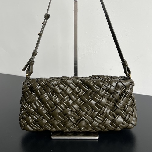 Bottega Veneta Kalimero Cha-Cha Bag 보테가 베네타 칼리메로 차차 숄더백 다크 올리브그린 28.5cm
