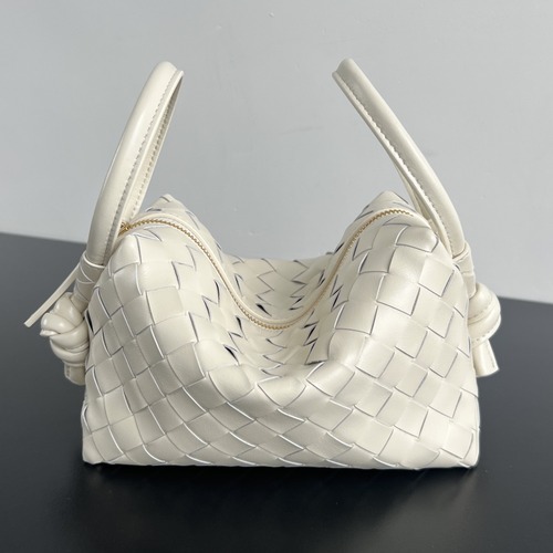 Bottega Veneta Top Handle Loop Bag 보테가 베네타 인트레치아토 위빙 탑 핸들 루프 백 아이보리 19cm