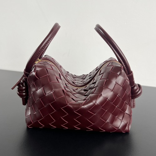 Bottega Veneta Top Handle Loop Bag 보테가 베네타 인트레치아토 위빙 탑 핸들 루프 백 버건디 19cm