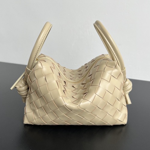Bottega Veneta Top Handle Loop Bag 보테가 베네타 인트레치아토 위빙 탑 핸들 루프 백 크림베이지 19cm