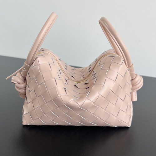 Bottega Veneta Top Handle Loop Bag 보테가 베네타 인트레치아토 위빙 탑 핸들 루프 백 L핑크 19cm
